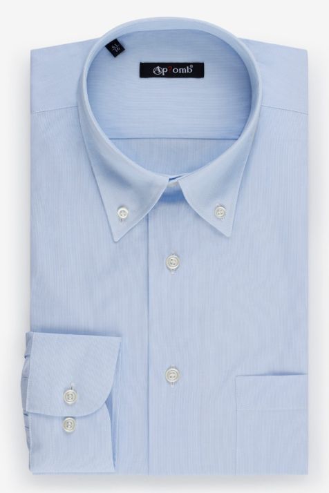 Camicia Uomo Aplomb Classic Tinta unita 100% cotone collo Button down Manica lunga