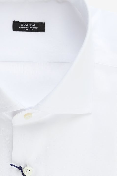 Camicia Uomo Barba Regular Tinta unita 100% cotone collo Francese Manica lunga