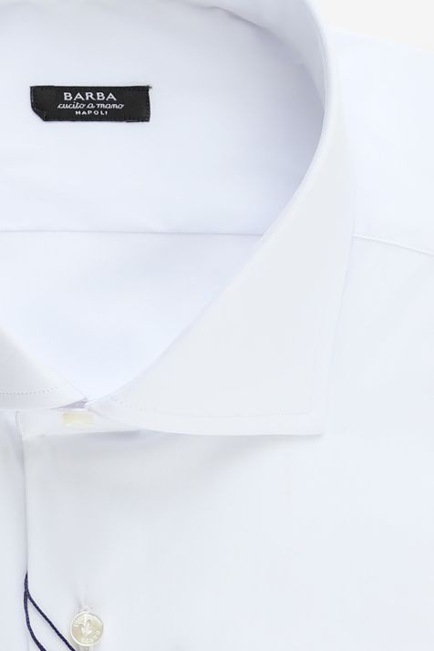 Camicia Uomo Barba Regular Tinta unita 78% cotone 187% pli 4% elastane collo Francese Manica lunga