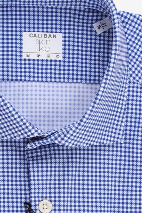 Camicia Uomo Caliban Regular Micro disegno 73% poliamide 27% elastan collo Francese Manica lunga