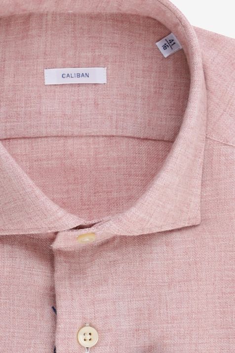 Camicia Uomo Caliban Regular Tinta unita 80% Co 20% Wo collo Francese Manica lunga