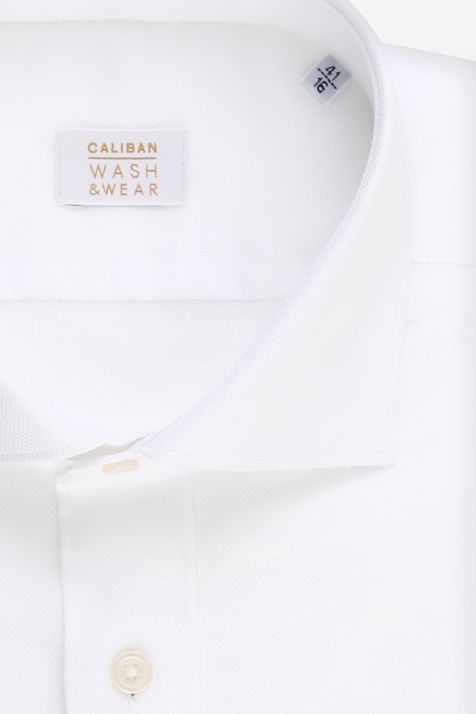 Camicia Uomo Caliban Regular No Stiro Tinta unita 97% cotone 3% Dow XLA collo Francese Manica lunga
