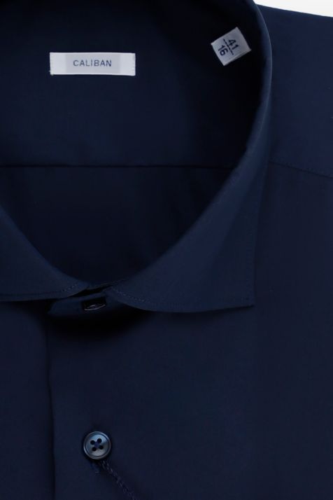 Camicia Uomo Caliban Slim Tinta unita 70% cotone 27% pa 3% ea collo Francese Manica lunga