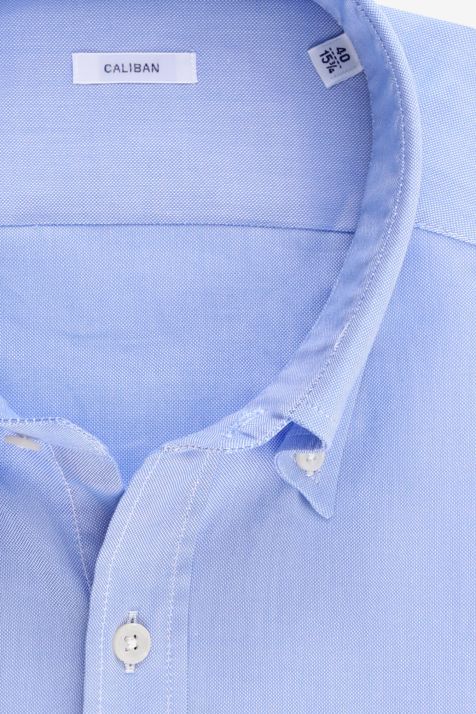 Camicia Uomo Caliban Regular Tinta unita 100% cotone collo Button down Manica lunga