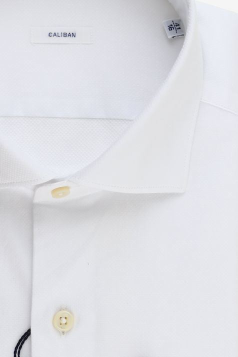 Camicia Uomo Caliban Regular Tinta unita 100% cotone collo Francese Manica lunga