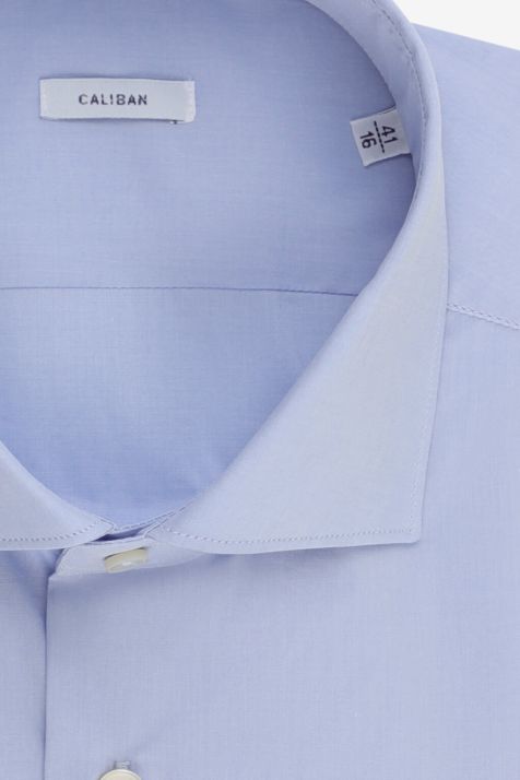 Camicia Uomo Caliban Regular Tinta unita 97% cotone 3% elastan collo Francese Manica lunga