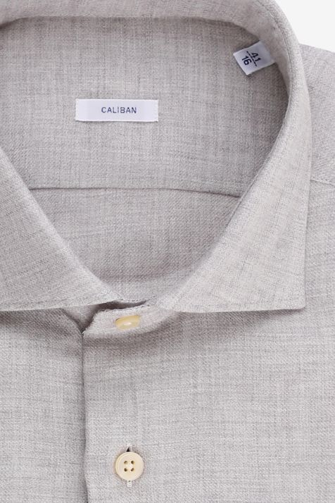 Camicia Uomo Caliban Regular Tinta unita 80% Co 20% Wo collo Francese Manica lunga