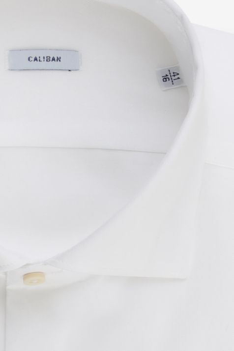 Camicia Uomo Caliban Regular Tinta unita 100% cotone collo Francese Manica lunga