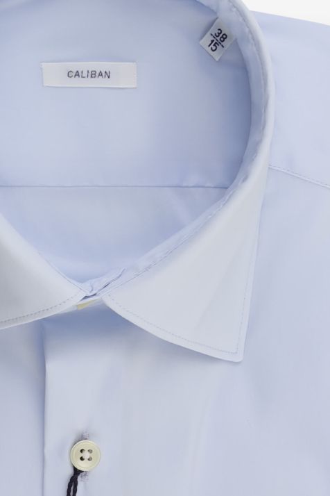 Camicia Uomo Caliban Regular Tinta unita 100% cotone collo Francese Manica lunga