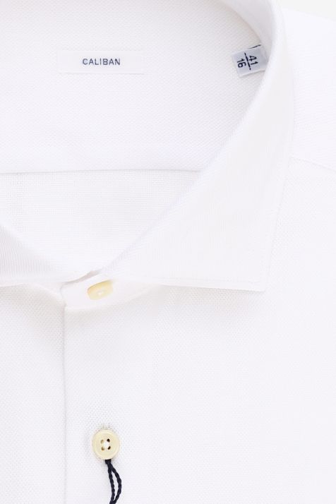Camicia Uomo Caliban Regular Tinta unita 100% cotone collo Francese Manica lunga