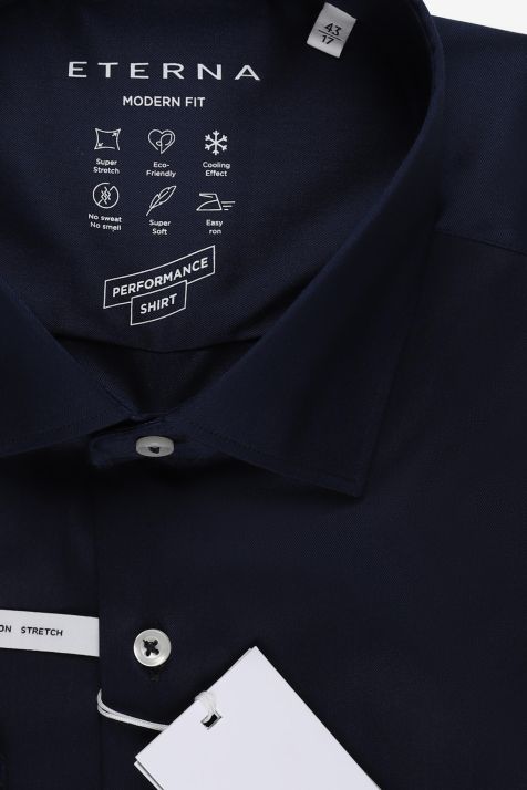Camicia Uomo Eterna Classic Tinta unita 70% cotone 27% pa 3% ea collo Francese Manica lunga