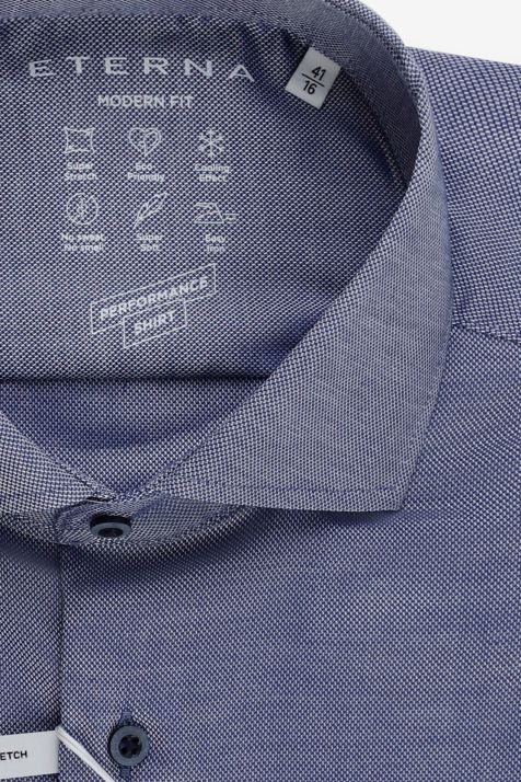 Camicia Uomo Eterna Classic Micro disegno 40% cotone 57% pa 3% ea collo Francese Manica lunga