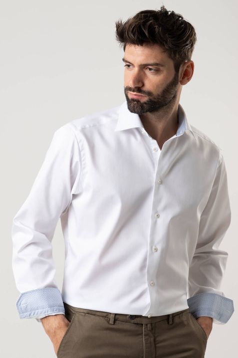 Camicia Uomo Eton Regular Tinta unita 100% cotone collo Italiano Manica lunga