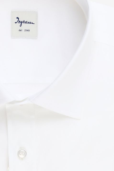 Camicia Uomo Ingram Classic Tinta unita 100% cotone collo Francese Manica lunga