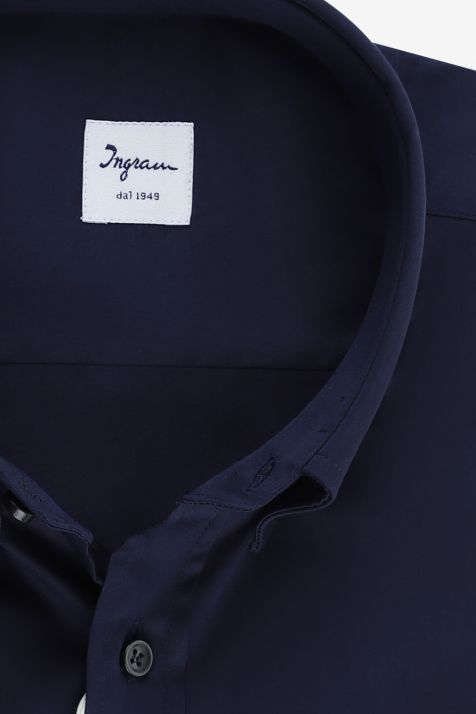 Camicia Uomo Ingram Classic Tinta unita 100% cotone collo Button down Manica lunga