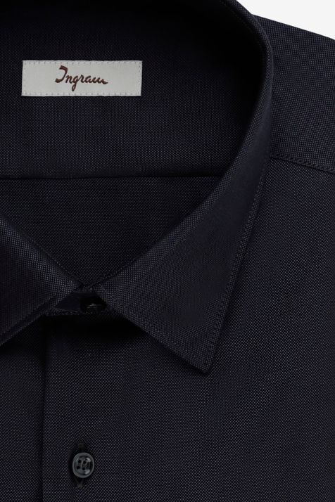 Camicia Uomo Ingram Slim Micro disegno 100% cotone collo Italiano Manica lunga