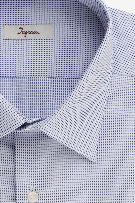 Camicia Uomo Ingram Regular Micro disegno 100% cotone collo Italiano Manica lunga