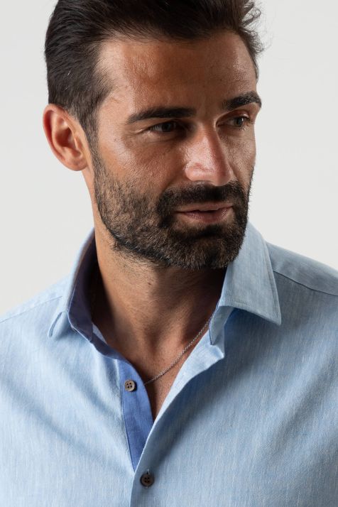 Camicia Uomo Ingram Regular Tinta unita 100% cotone collo Italiano Manica lunga