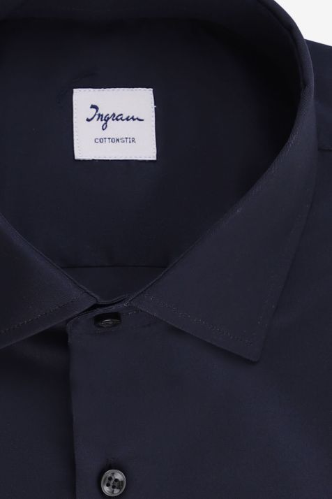 Camicia Uomo Ingram Classic No Stiro Tinta unita 100% cotone collo Francese Manica lunga