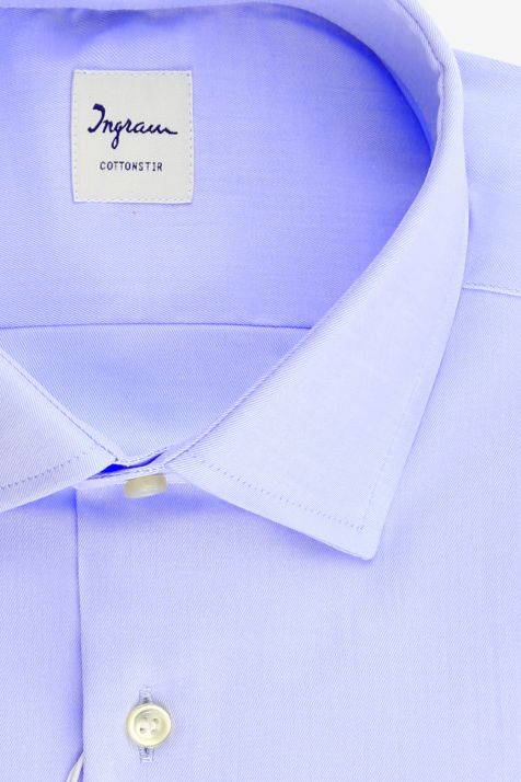 Camicia Uomo Ingram Regular No Stiro Tinta unita 100% cotone collo Francese Manica lunga