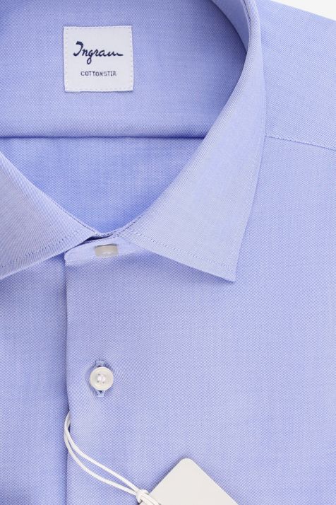 Camicia Uomo Ingram Regular No Stiro Tinta unita 100% cotone collo Francese Manica lunga