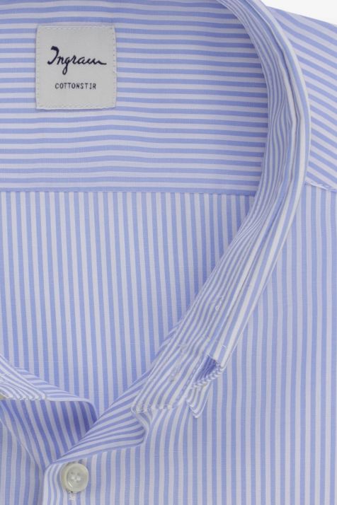 Camicia Uomo Ingram Regular No Stiro Righe 100% cotone collo Button down Manica lunga