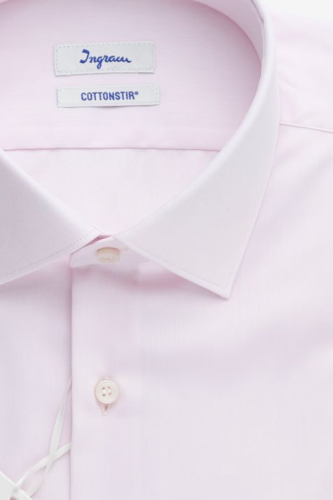 Camicia Uomo Ingram Slim No Stiro Tinta unita 100% cotone collo Italiano Manica lunga