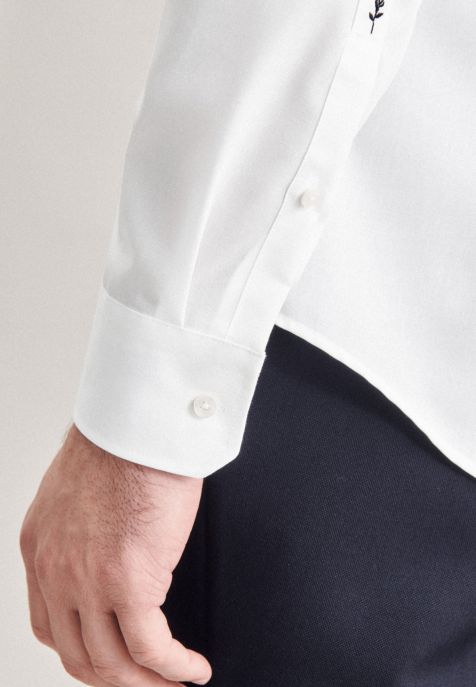 Camicia Uomo Seidensticker Slim No Stiro Tinta unita collo Italiano Manica lunga