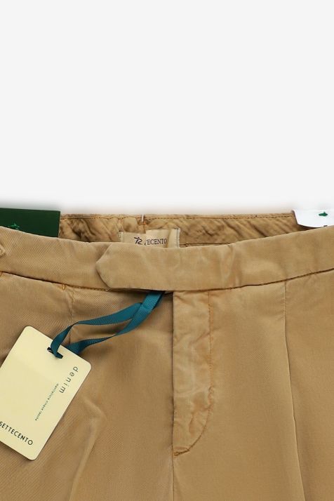 Pantalone Uomo B-Settecento Bermuda Slim Tinta unita 50% cotone 44%ly 4% seta 2% ea