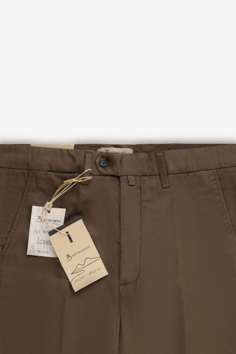 Pantalone Uomo B-Settecento Chino Slim Tinta unita 63% cotone 35% lino 2% ea