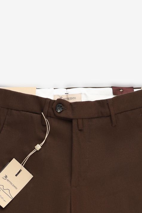 Pantalone Uomo B-Settecento Chino Slim Tinta unita 98% Lana  2% el