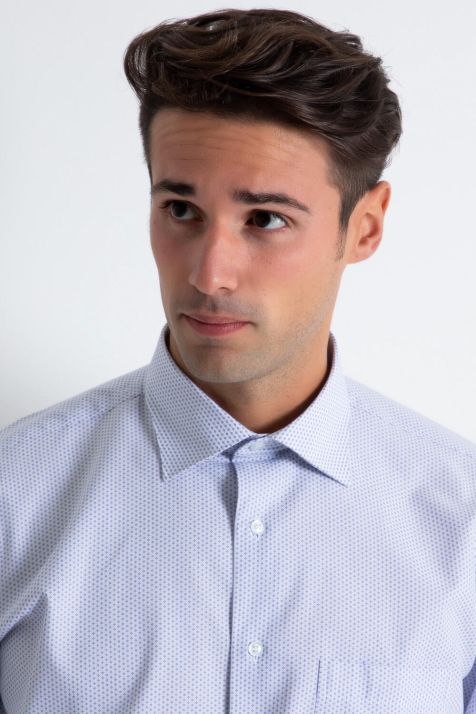Camicia Uomo Aplomb Classic Micro disegno 100% cotone collo Italiano Manica lunga