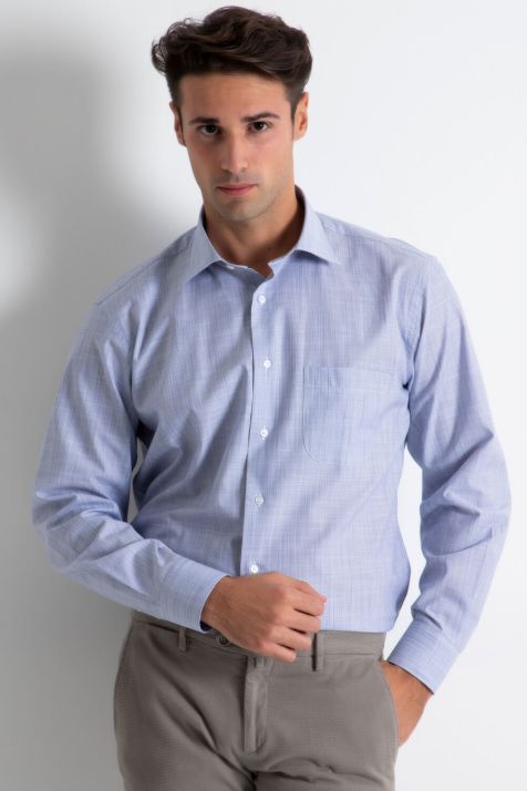 Camicia Uomo Aplomb Classic Righe 100% cotone collo Italiano Manica lunga