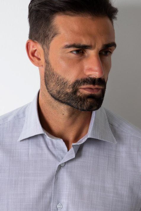 Camicia Uomo Aplomb Regular Righe 100% cotone collo Italiano Manica lunga