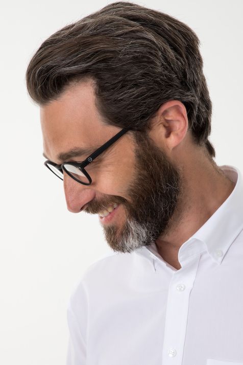 Camicia Uomo Seidensticker Classic No Stiro Tinta unita 100% cotone collo Button down Manica corta