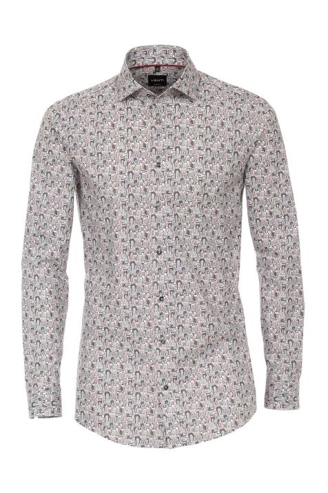 Camicia Uomo Venti Slim Fantasia 97% cotone 3% elastan collo Francese Manica lunga
