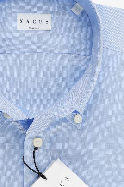 Camicia Uomo Xacus Regular Tinta unita 100% cotone collo Button down Manica lunga