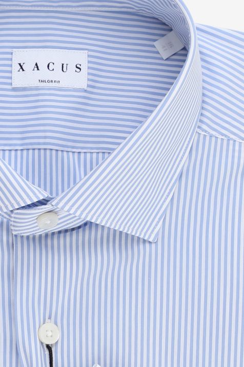 Camicia Uomo Xacus Regular Righe 72% cotone 3% elastan 25% pa collo Francese Manica lunga