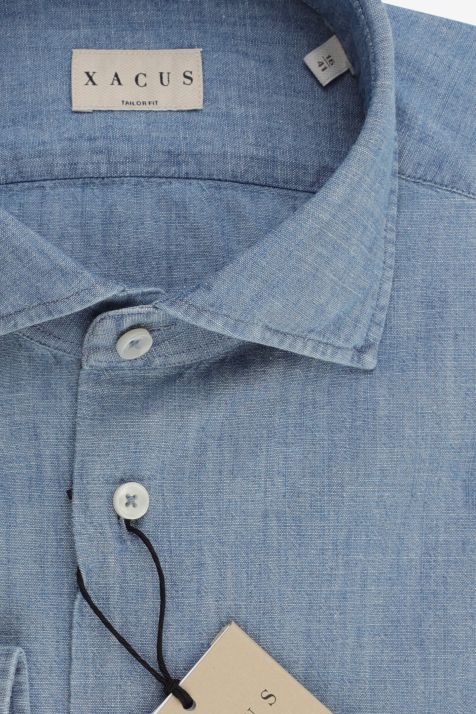 Camicia Uomo Xacus Regular Tinta unita 100% cotone collo Francese Manica lunga