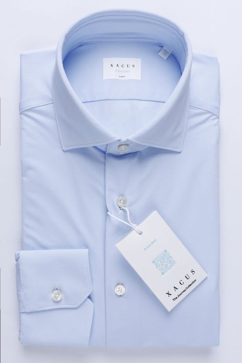 Camicia Uomo Xacus Slim Tinta unita 85% poliammide 15% elastam collo Francese Manica lunga