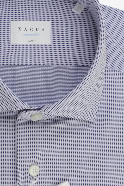 Camicia Uomo Xacus Regular Micro disegno 83% poliammide 17% elastan collo Francese Manica lunga
