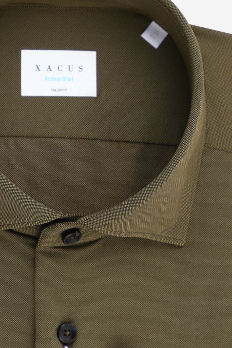 Camicia Uomo Xacus Regular Tinta unita 87% poliammide 13% elastan collo Francese Manica lunga