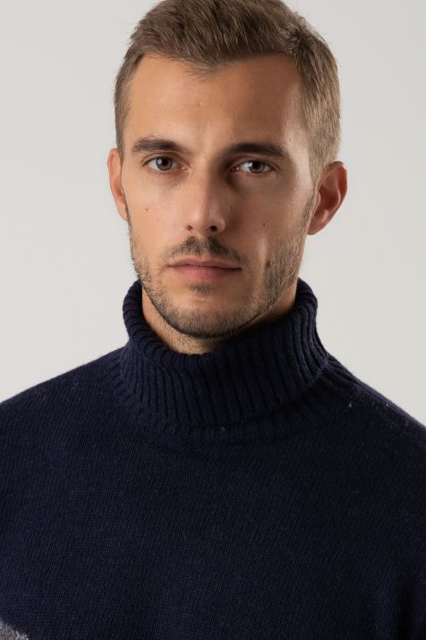 Maglia Uomo Privati Firenze Collo alto Slim Fantasia 50% lana 20% pa 20%vi 10% cashmere