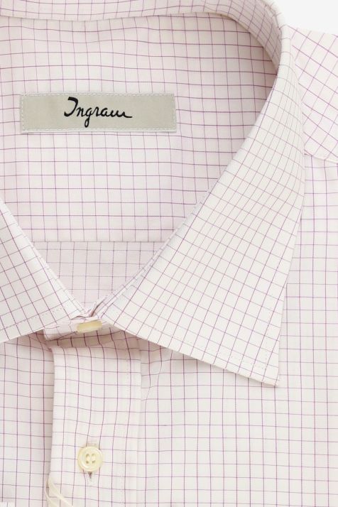 Camicia Uomo Ingram Classic Quadri 100% cotone collo Italiano Manica lunga