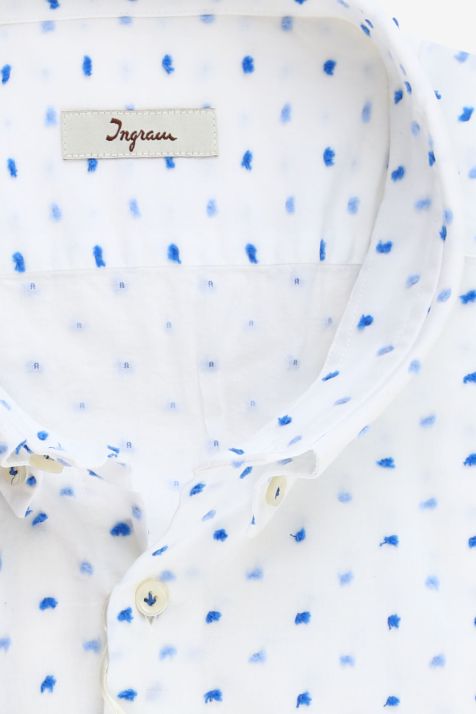 Camicia Uomo Ingram Regular Fantasia 100% cotone collo Button down Manica lunga