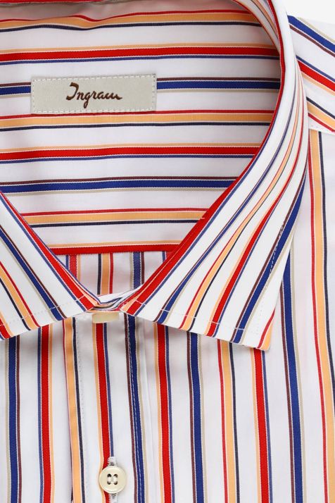 Camicia Uomo Ingram Classic Righe 100% cotone collo Italiano Manica lunga