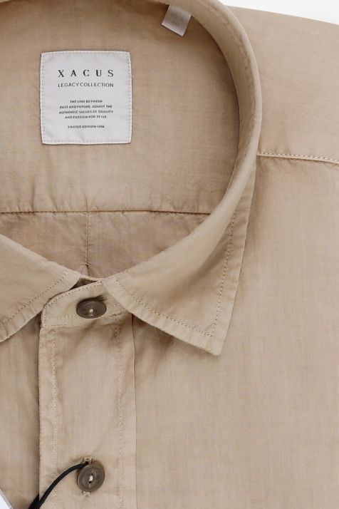Camicia Uomo Xacus Regular Tinta unita 100% cotone collo Italiano Manica lunga