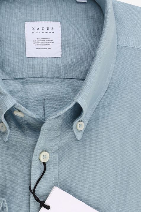 Camicia Uomo Xacus Regular Tinta unita 100% cotone collo Button down Manica lunga