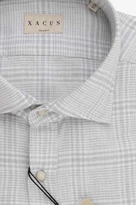 Camicia Uomo Xacus Regular Quadri 100% cotone collo Francese Manica lunga