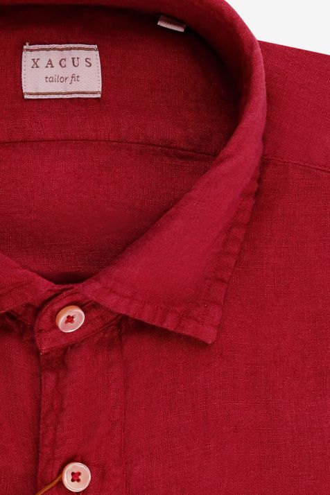 Camicia Uomo Xacus Regular Tinta unita 100% lino collo Italiano Manica lunga